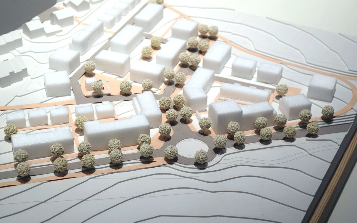 Gesamtmodell Maßstab 1:500, Blickrichtung Westen