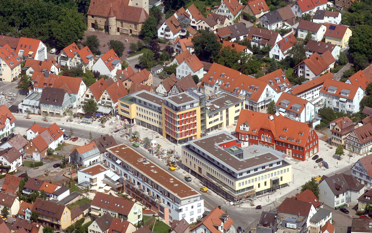 Neue Mitte Asperg, Luftbild (Bauphase)