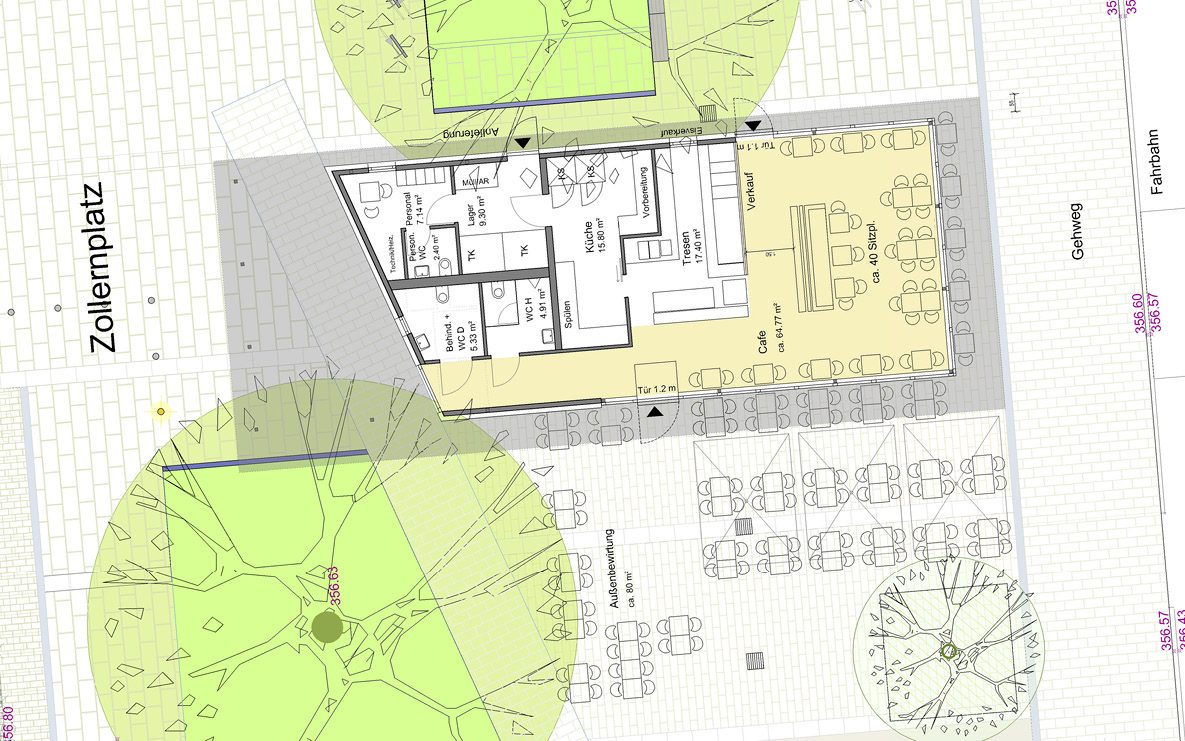 Cafe Zollernplatz Esslingen, Grundriss