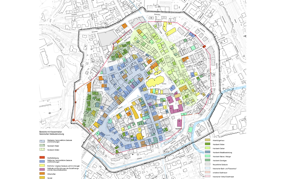 Analyseplan zur Nutzungskonzentration in der Kernstadt von Biberach