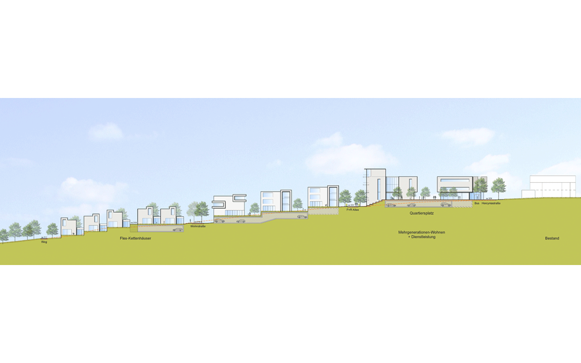 Querschnitt, Blickrichtung Osten, o.M.