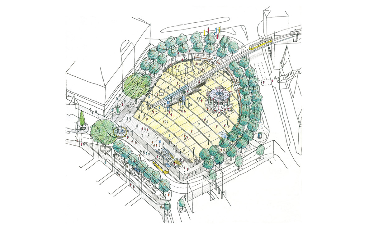 Marienplatz Stuttgart, Perspektivenskizze