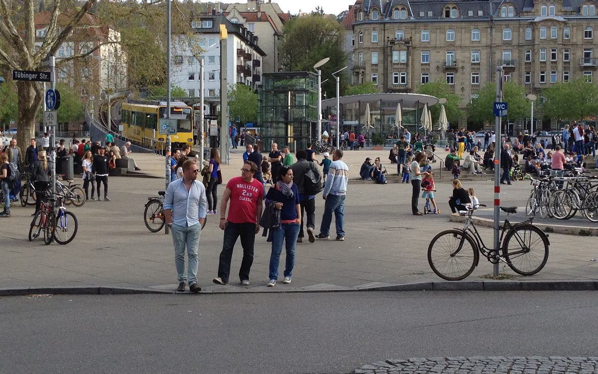 Marienplatz Stuttgart, Ansicht auf den Platz