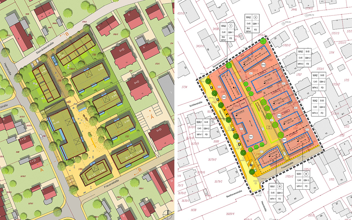 Städtebaulicher Entwurf und Bebauungsplan „Thürrauch-Areal“, Bebauungsplan/Lageplan